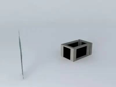 Elements metal box and pencil Free 3D model
