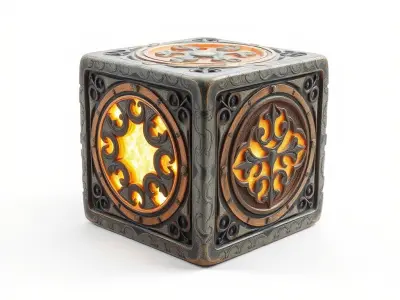 Ornamental Cube Decorative Model Pack Low-poly 3D model