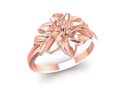 Elegant Floral Blossom Ring for Women  623 3D print model