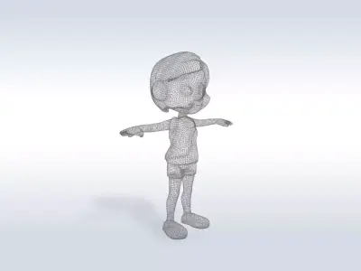3D Cartoon character t pose sport girl gym Low poly 3D model 3D model purchase