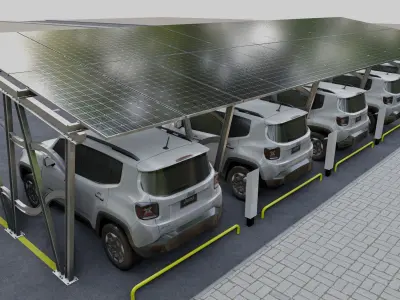 Solar Carport Type 4 3D model