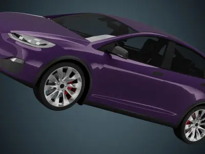 EV Car 02 Low-poly 3D model