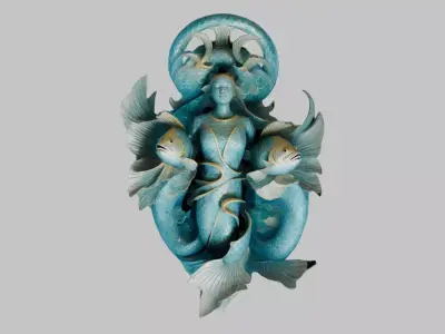 Fantasy Statue DEcoaration 3D Model Low-poly 3D model