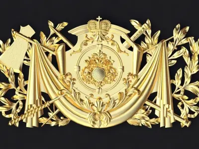 Central decor ornament for furniture 3D model 1028