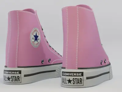 Basketball Leather Shoes Converse All Star Pink 3D model