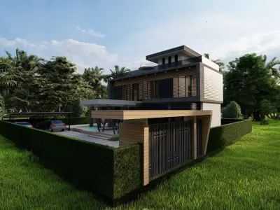 Casa Scene-villa-modern house 3D model