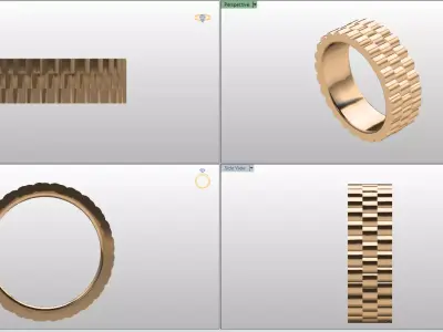 Triple Row Grand Jubilee Ring  Model RJ 82 3D print model