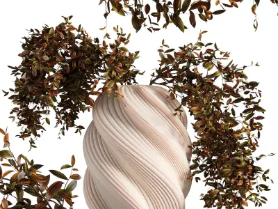 Plants bouquet vase 05   3D model