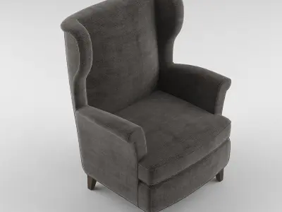 Armchair 2 wingback chair 3D model
