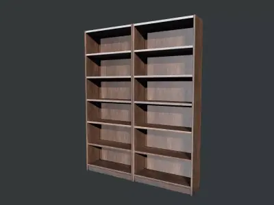 Wooden Bookshelf Low Poly PBR Game Ready Asset  Low-poly 3D model