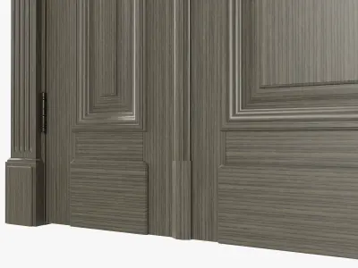 Classic door double 07 3D model
