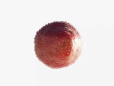 Scanned Strawberry Berry Low-poly 3D model