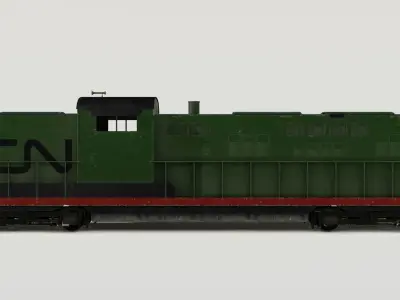 Diesel locomotive 3D model Low-poly 3D model