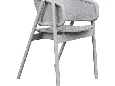 Cane Armchair 3d model Low-poly 3D model