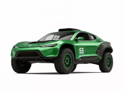 Futuristic Electric Off Road Rally Low-poly 3D model