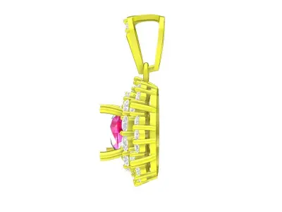 A4635 Fashion Halo Diamond Women Pendant 3D Model 3D print model
