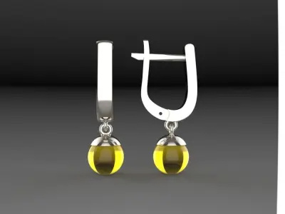 Earrings Elegant 3D print model