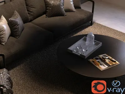 MODERN LIVING ROOM Low-poly 3D model