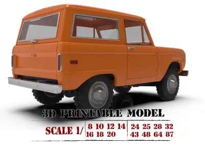 Vintage SUV  Offroader 1975 First Gen Wagon STL 3D print model