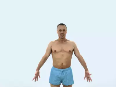 Fortitude F Animated Rigged Beach Sports Man Low-poly 3D model