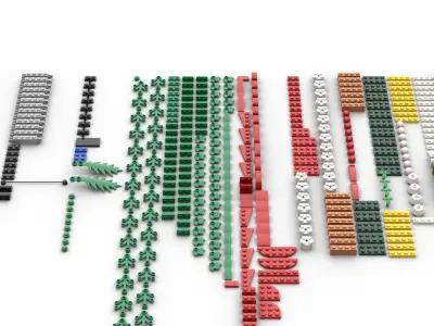 TwindBricks3D - 40426 Christmas Wreath 2-in-1 3D print model