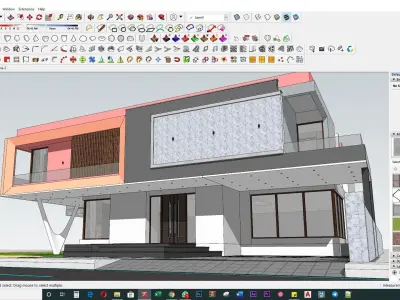 2 kanal Modern Masterpiece of Modern home With sketchup model 3D model