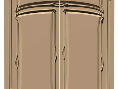 Doors with curls flowers and leaves for CNC machine 3D print model