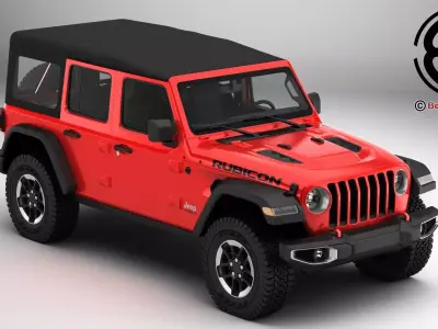 Jeep Wrangler Rubicon 4 Door 2018 3D model