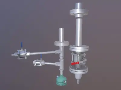 Valve and Flange Low-poly 3D model