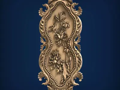 Carved panel painting STL 3D model 22