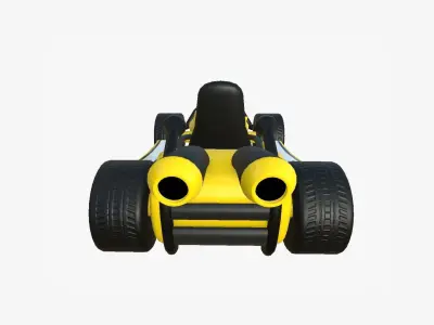 Cartoon Kart I06 Yellow - Vehicle Racing Design Low-poly 3D model