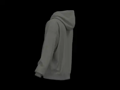 Male oversized hoodie 3D model