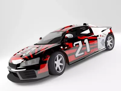 Car A8 Low-poly 3D model