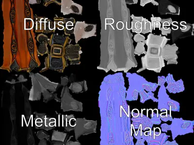 Fantasy Enchanted Axe Model Pack Low-poly 3D model