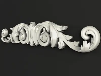 Carved decor horizontal 3D model
