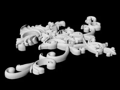 Central decor ornament for furniture 3D model 665