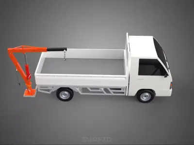 ATTACHED MANUAL HYDRAULIC JACK LIFT HOIST JIB CRANE PICKUP TRUCK 3D model