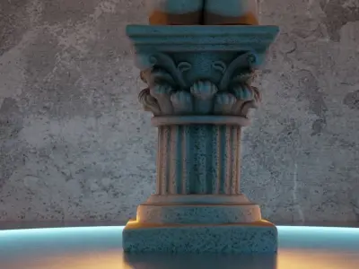 Photorealistic Ancient Column Low-poly 3D model