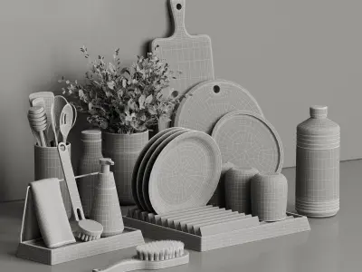 Decorative kitchen set 3D model