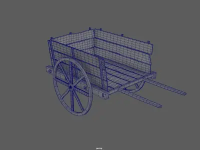 Farm Cart Low-poly 3D model
