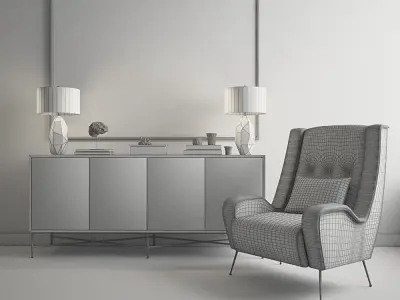 Decoratiw - 4 chair 3D model