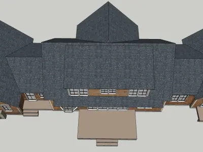 American house - outer shell only Low-poly 3D model
