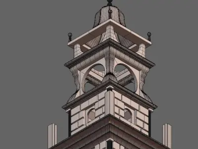Turkiye Yozgat Clock Tower model  - yozgat saat kulesi model  Low-poly 3D model