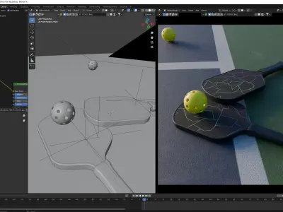 Pickle Ball Racket 3D Low-poly 3D model