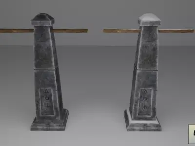 Stylized Runic Pillar  Free low-poly 3D model