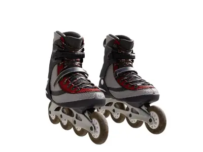Roller skates Low-poly 3D model