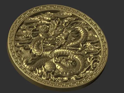 Dragon pendant 3D print model 2