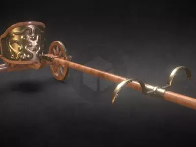 Low Poly PBR Roman Charriot Low-poly 3D model