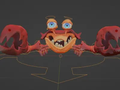 Stylized Crab rigged 3D model