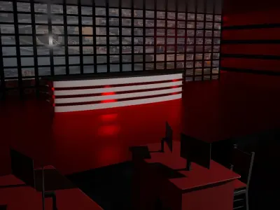 News Studio Low-poly 3D model